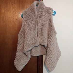 Current Air Champagne Colored Soft Faux Fur Vest